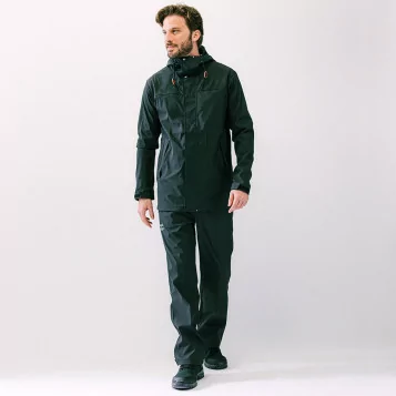 Pack veste imperméable Strouanne et pantalon de pluie Souville noir