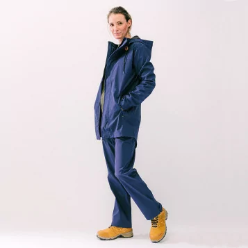 Pack veste imperméable Strouanne et pantalon de pluie Souville bleu