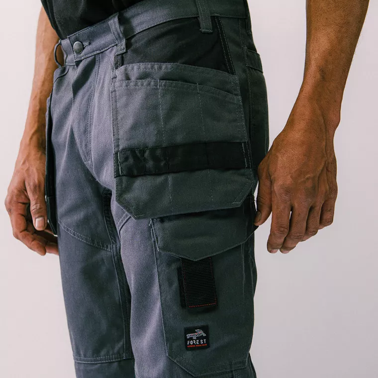 Pantalon De Travail Cargo Homme RAK - Multi-poches, Genouillères Cordura, Coton/Lycra - Pour Métiers Manuels