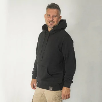 sweat-shirt hoodie en coton biologique finition carbone toucher doux