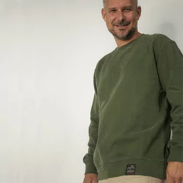 Sweat shirt coton biologique finition carbone touche doux