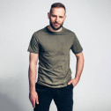T-shirt de travail vert armée manches courtes en coton bio avec poche poitrine Dunas