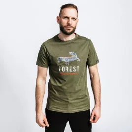 T-shirt de travail manches courtes marqués ''Forest Natural Workwear'' vert armée