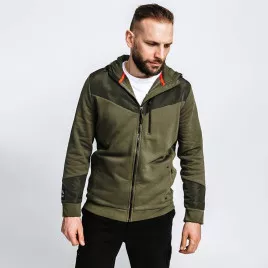 Veste à capuche zippée en coton biologique vert armée