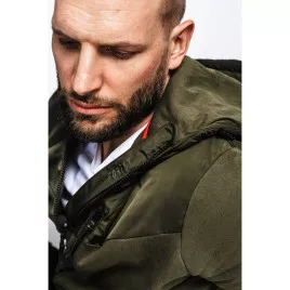 Veste à capuche zippée en coton biologique vert armée