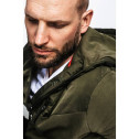 Veste à capuche zippée en coton biologique vert armée Veste à capuche zippée en coton biologique vert armée