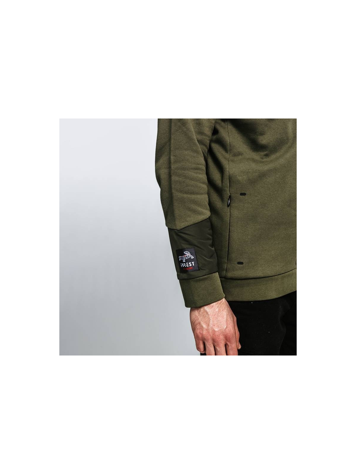 Veste à capuche zippée en coton biologique vert armée