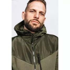 Veste à capuche zippée en coton biologique vert armée