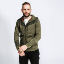 Veste à capuche zippée en coton biologique vert armée Veste à capuche zippée en coton biologique vert armée