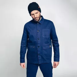 Veste de travail bleu marine vintage en coton biologique