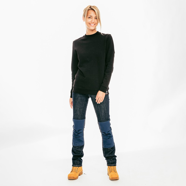 Jean de travail en coton bio avec genouillères bleu denim mixte Jean de travail en coton bio avec genouillères bleu denim mixte